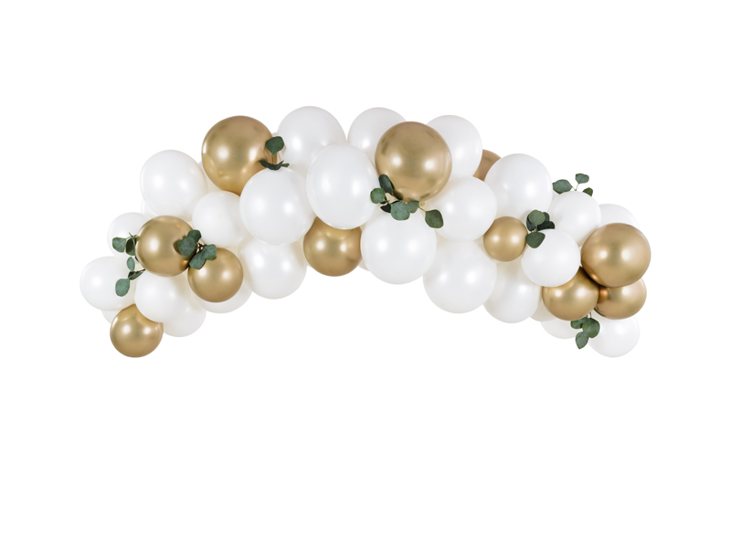 Balony na chrzest Girlanda balonowa - biało-złota, 200cm (1 op. / 60 szt.)