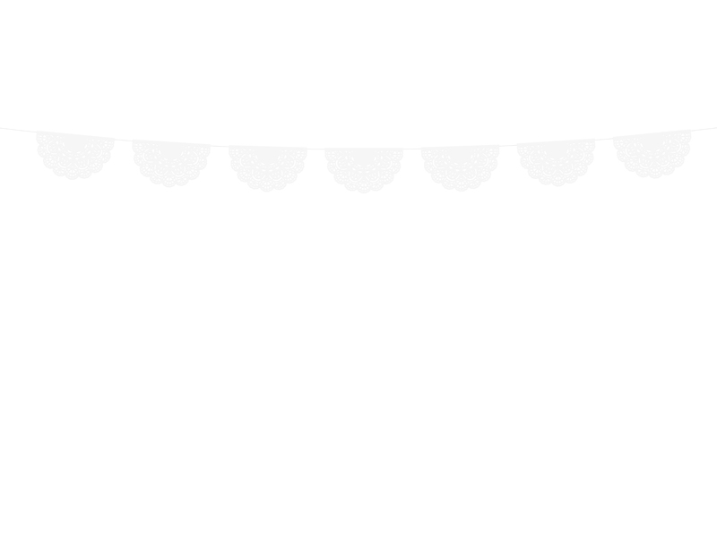 Dekoracje ślubne Girlanda koronkowa, biały, 1,83m