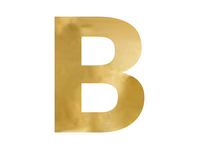 Dekoracje ślubne Litera lustrzana ''B'', złoty, 47x60 cm