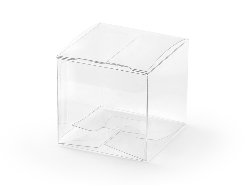 Pudełeczka na prezenty dla gości Pudełeczka kwadratowe, transparentne, 5x5x5cm (1 op. / 10 szt.)