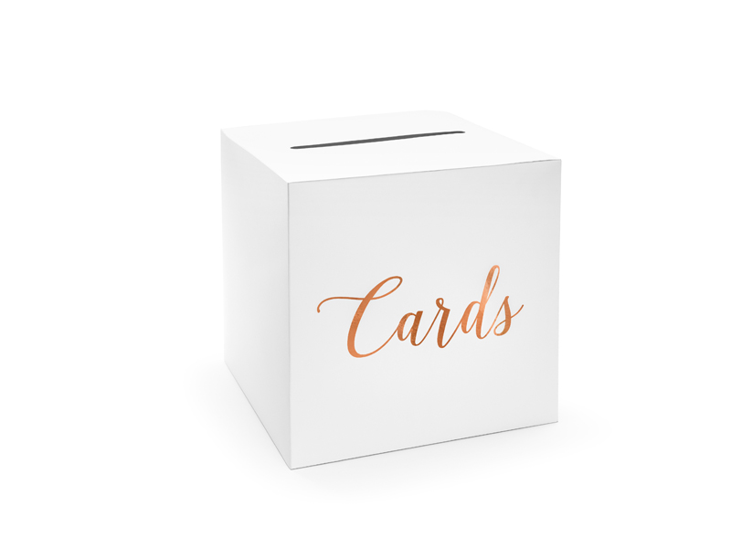 Dekoracje ślubne Pudełko na koperty - Cards, różowe złoto, 24x24x24cm