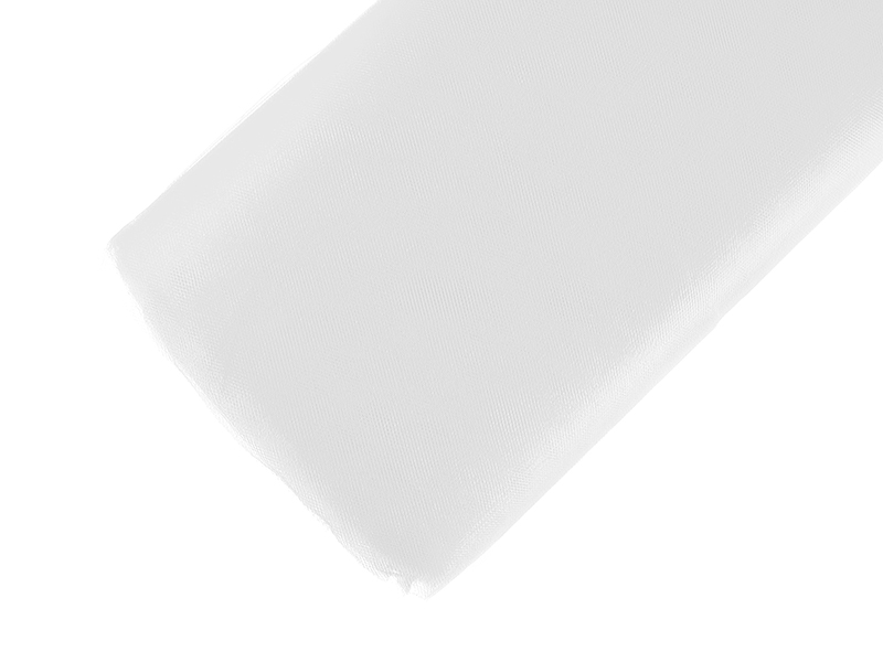 Dekoracje ślubne Tiul drobny, siateczka, biały, 1,5 x 50m