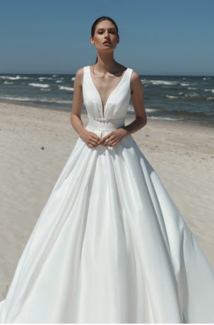 Suknie ślubne Subtelna suknia ślubna w kształcie litery A