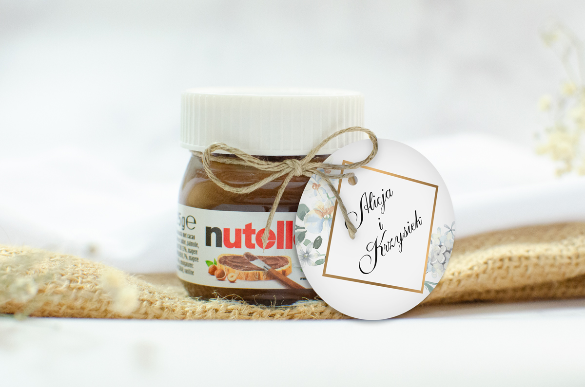 Nutella dla gości Nutella podziękowanie dla gości - Subtelne