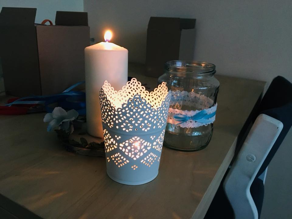 świeczka i świecznik z ikea