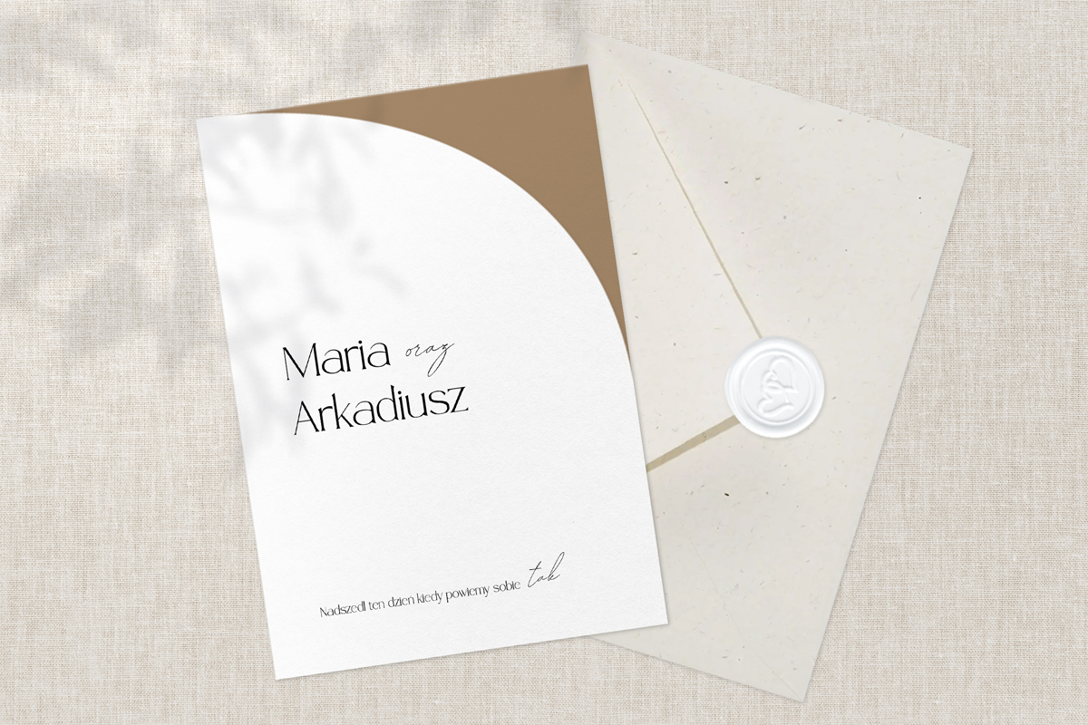 Zaproszenia ślubne minimalistyczne Zaproszenie minimalistyczne - Molly
