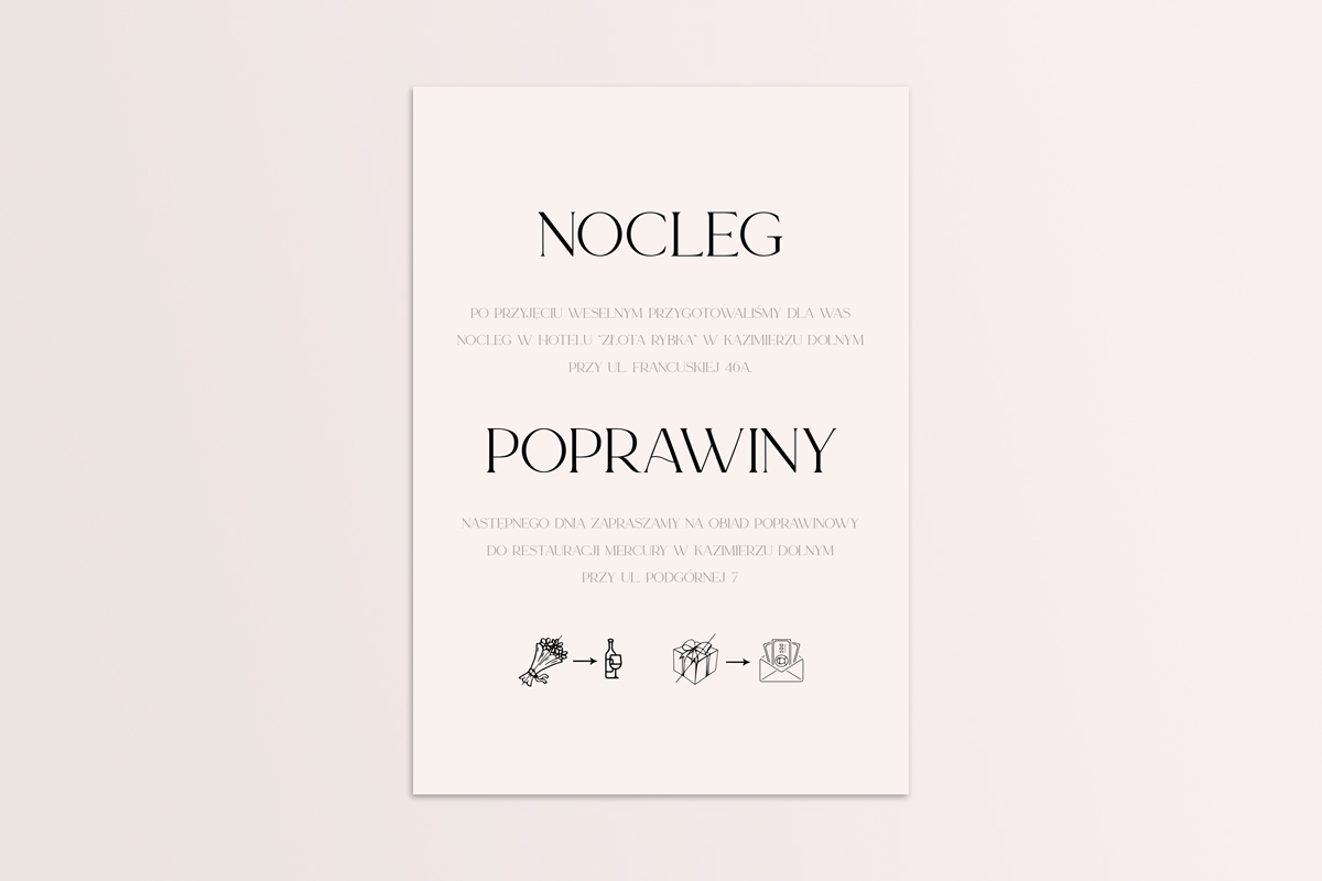 Karta informacyjna/detale do zaproszenia minimalistycznego - Agnes Dodatki ślubne Karta informacyjna/detale do zaproszenia minimalistycznego - Agnes
