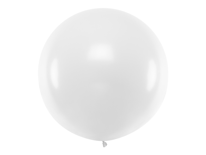 Balony na chrzest Balon okrągły 1m, Pastel White