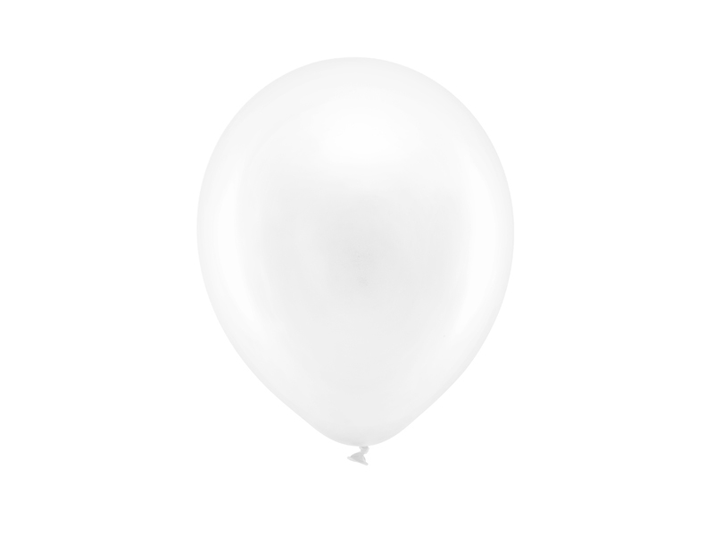 Balony na komunię Balony Rainbow 23cm metalizowane, biały (1 op. / 100 szt.)