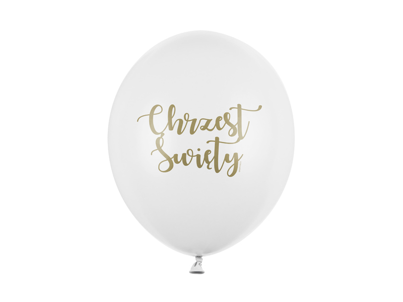 Balony na chrzest Balony 30 cm, Chrzest Święty, Pastel Pure White (1 op. / 50 szt.)