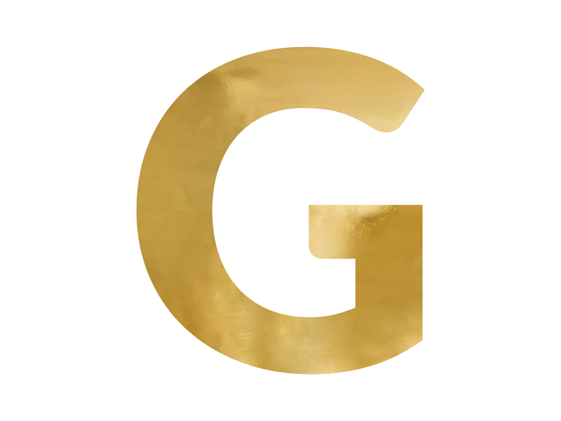 Litery na wesele Litera lustrzana ''G'', złoty, 54x61 cm
