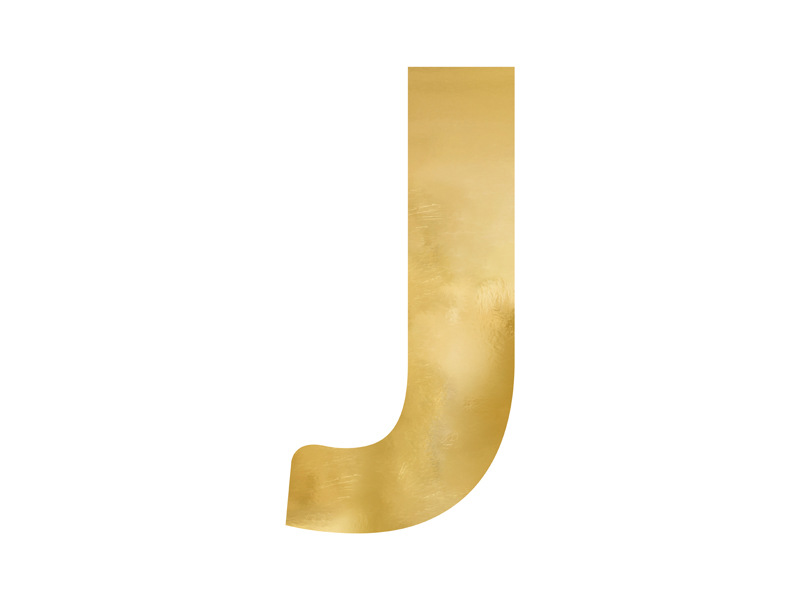 Litery na wesele Litera lustrzana ''J'', złoty, 30x61 cm