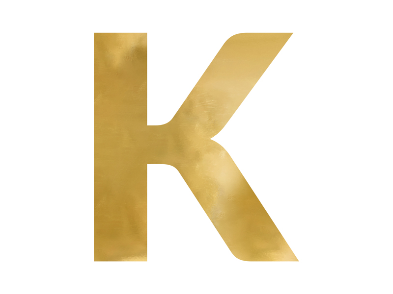 Litery na wesele Litera lustrzana ''K'', złoty, 54x60 cm