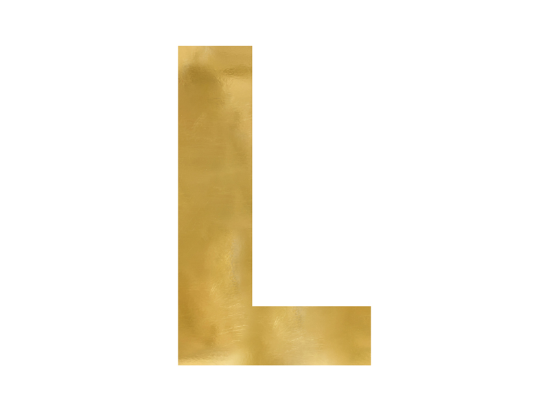 Dekoracje ślubne Litera lustrzana ''L'', złoty, 37x60 cm