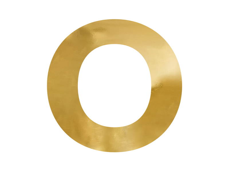 Litery na wesele Litera lustrzana ''O'', złoty, 62x61 cm
