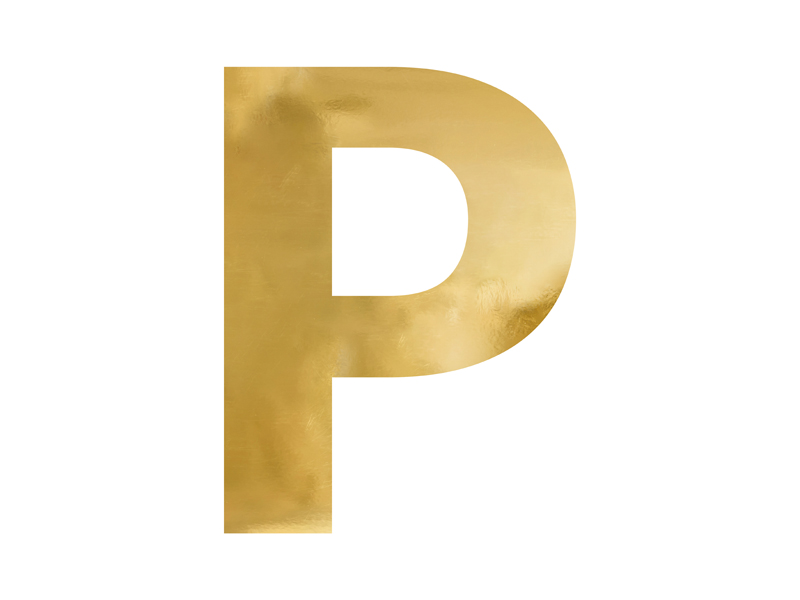 Litery na wesele Litera lustrzana ''P'', złoty, 45x60 cm