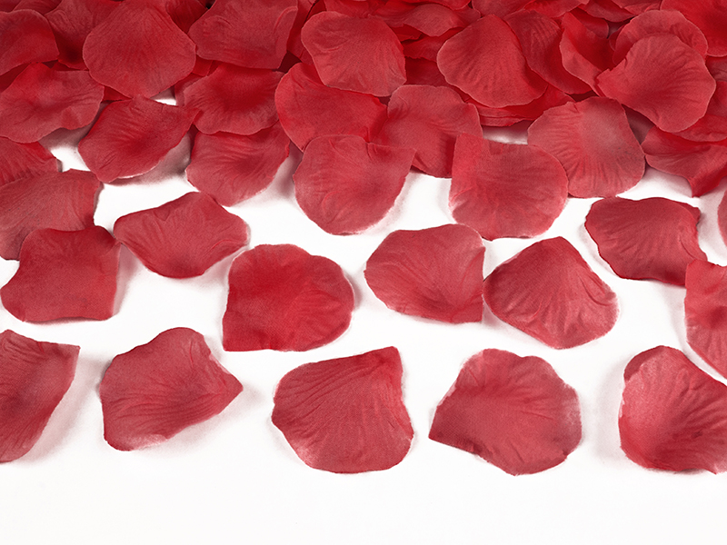 Dekoracje na walentynki Płatki róż w woreczku, czerwony (1 op. / 500 szt.)