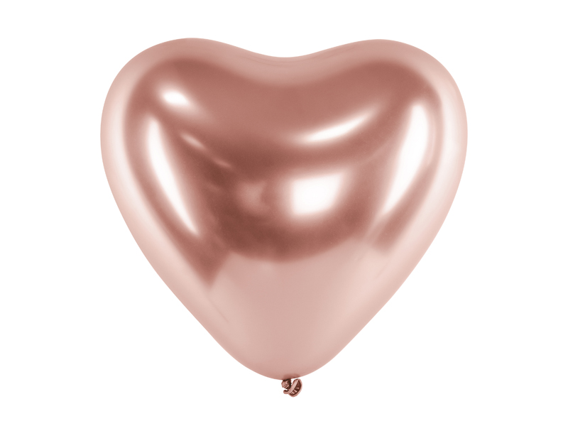 Baby Shower Dekoracje Balony Glossy 30cm, Serca, różowe złoto (1 op. / 50 szt.)