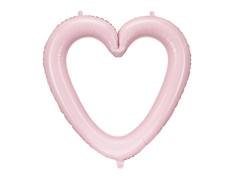 Baby Shower Dekoracje Balon foliowy Serce ramka, 86x83.5 cm,jasny różowy (1 op. / 1 szt.)