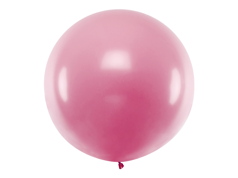 Baby Shower Dekoracje Balon okrągły 1m, Metallic Light Pink (1 op. / 1 szt.)