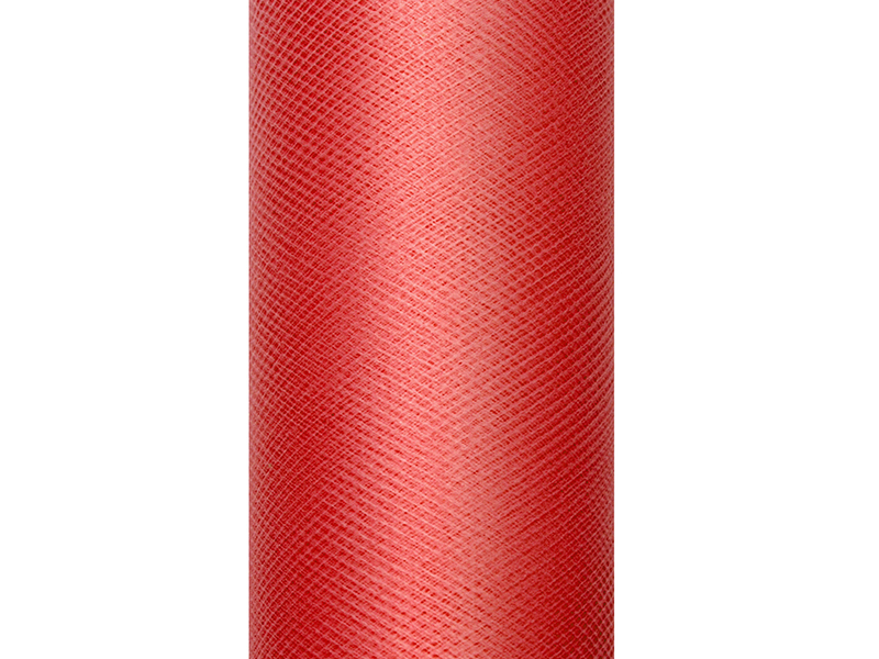 Dekoracje na walentynki Tiul gładki, czerwony, 0,15 x 9m (1 szt. / 9 mb.)