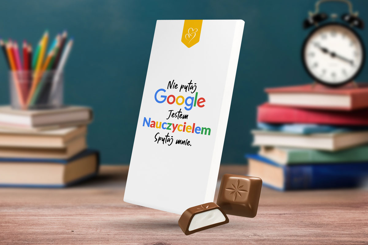 Czekolada - Prezent dla Nauczyciela Czekolada - Prezent Dla Nauczyciela - Podziękowanie na Koniec Roku - Nie pytaj Google